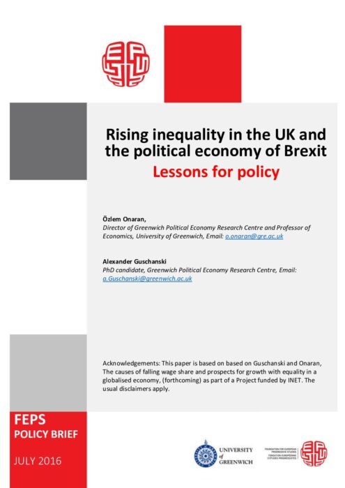 Rising inequality in the UK and the political economy of Brexit Lessons for policy preview