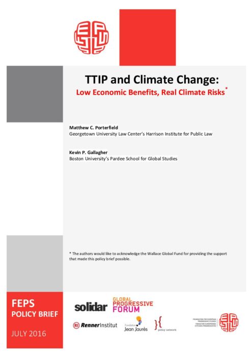 TTIP and Climate Change- Low Economic Benefits, Real Climate Risks preview