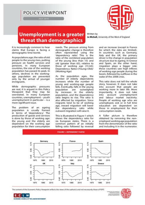 Unemployment is a greater threat than demographics preview