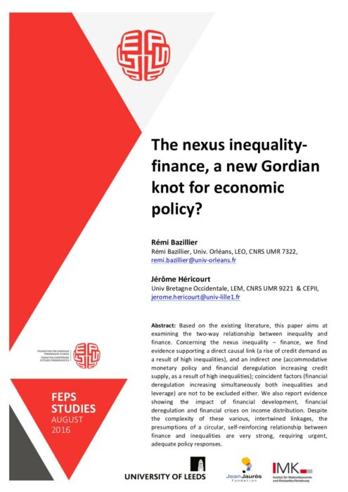 The nexus inequality-finance, a new Gordian knot for economic policy? preview