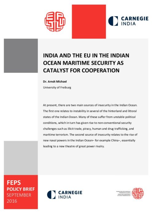 India and the EU in the Indian Ocean maritime security as catalyst for cooperation preview