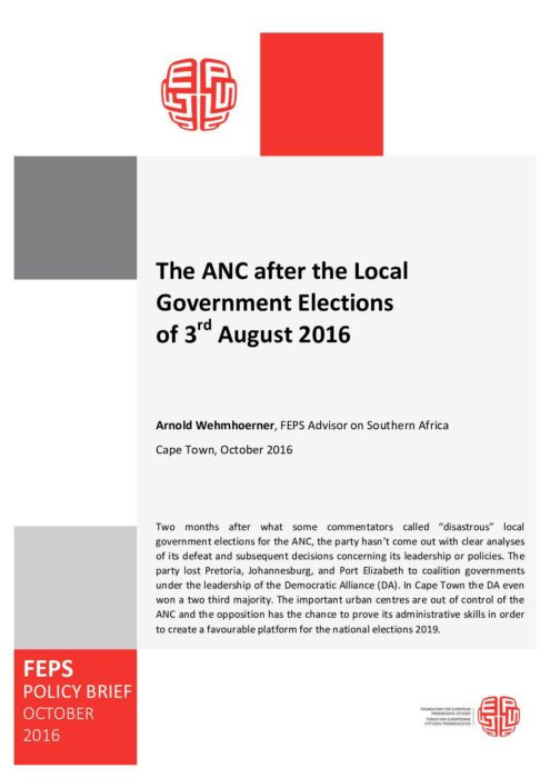 The ANC after the Local Government Elections of 3rd August 2016 preview