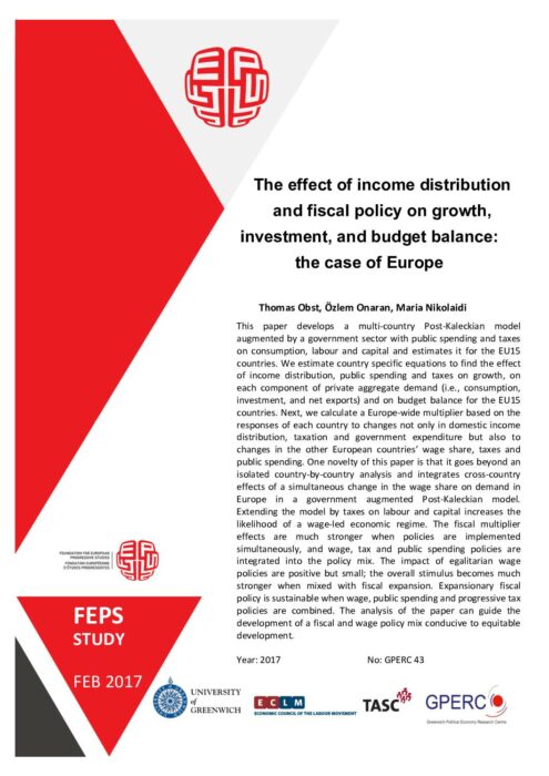 The effect of income distribution and fiscal policy on growth, investment, and budget balance- the case of Europe preview