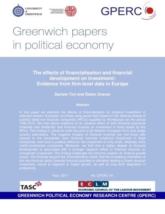 The effects of financialisation and financial development on investment- evidence from firm-level data in Europe preview