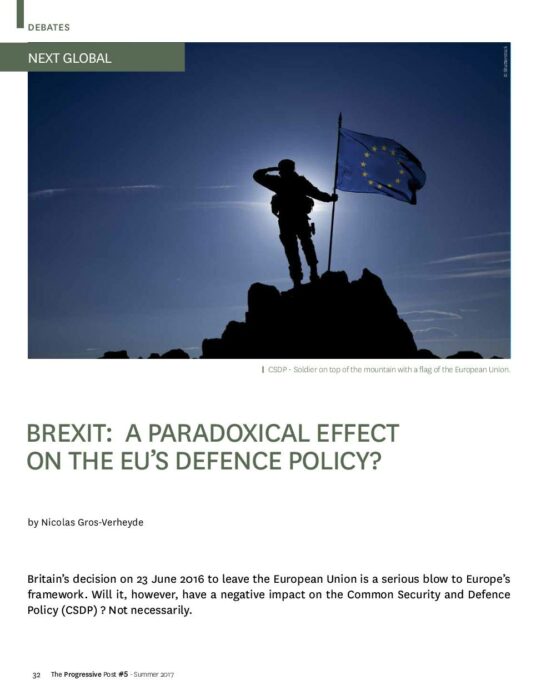 Brexit- A paradoxical effect on the EU’s defence policy preview