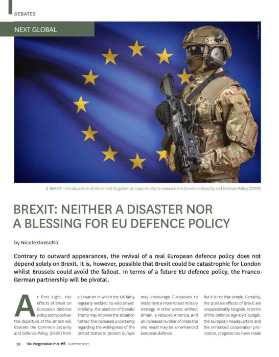 Brexit- Neither a catastrophe nor a blessing for EU defense policy preview