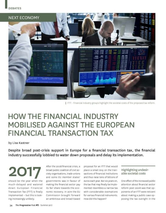 How the financial industry mobilised against the European Financial Transaction Tax preview