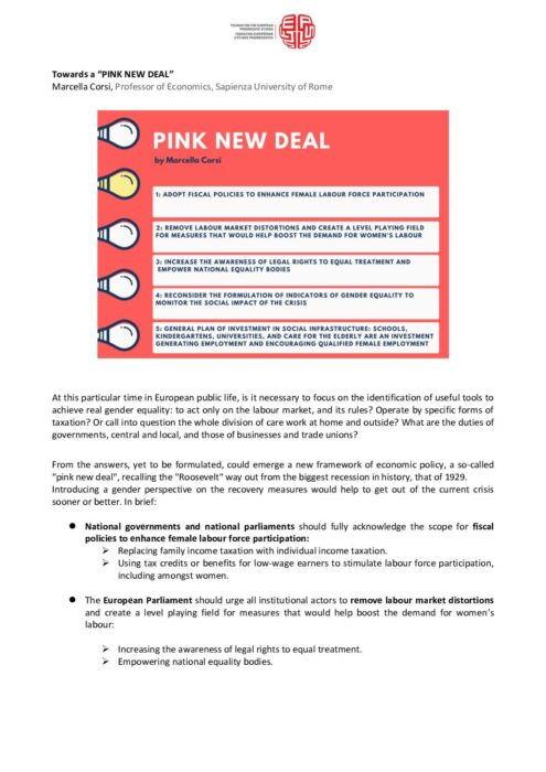 Towards a “pink new deal” preview