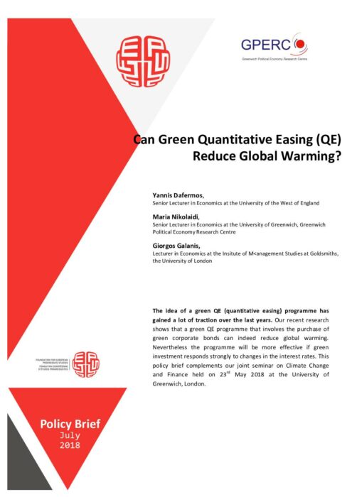 Can Green Quantitative Easing (QE) Reduce Global Warming? preview
