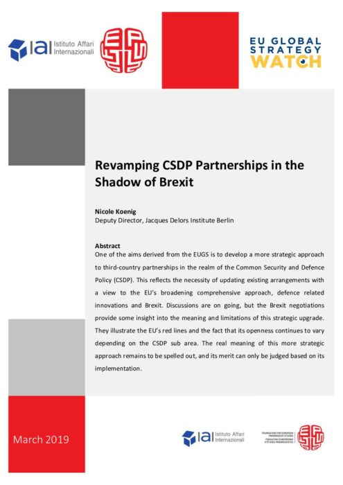 Revamping CSDP Partnerships in the Shadow of Brexit preview