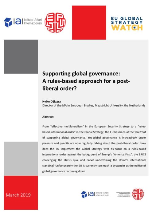 Supporting global governance- A rules-based approach for a postliberal order? preview