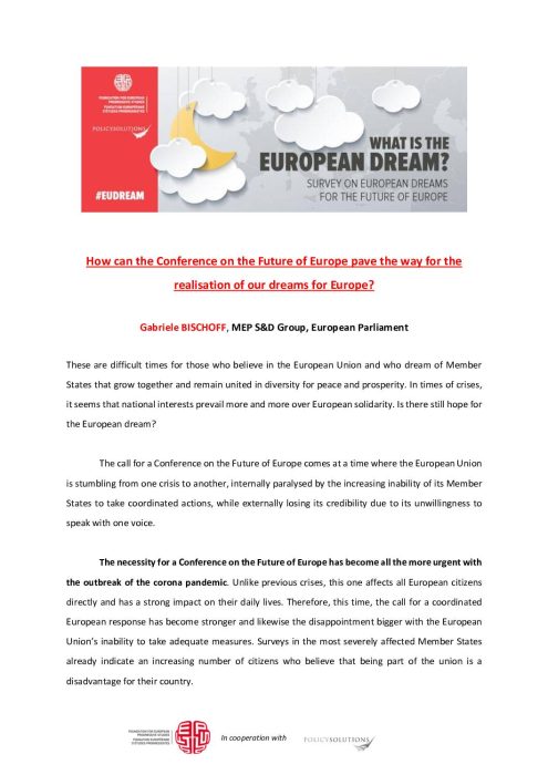 How can the Conference on the Future of Europe pave the way for the realisation of our dreams for Europe? preview