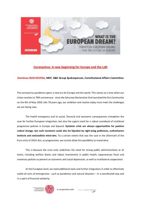 Coronavirus: a new beginning for Europe and the Left preview