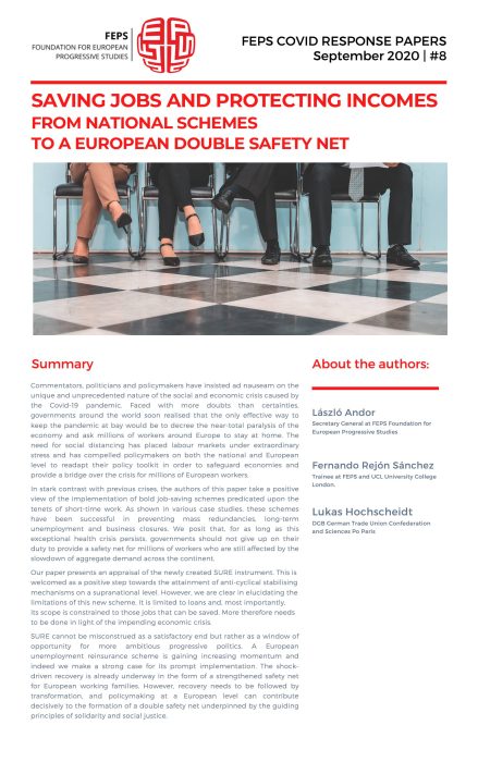 Saving jobs and protecting incomes: from national schemes to a European double safety net preview