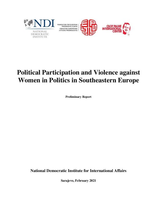 Preliminary Report - Violence Against Women in Politics in Southeastern Europe preview