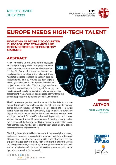 Europe needs high-tech talent: Investing in people to counter oligopolistic dynamics and dependencies in technology markets preview