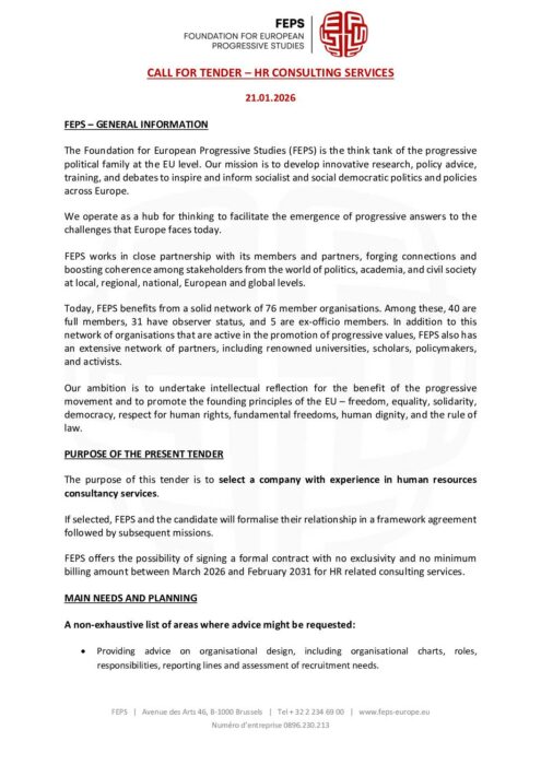 Call for tender - HR consultancy tender services preview