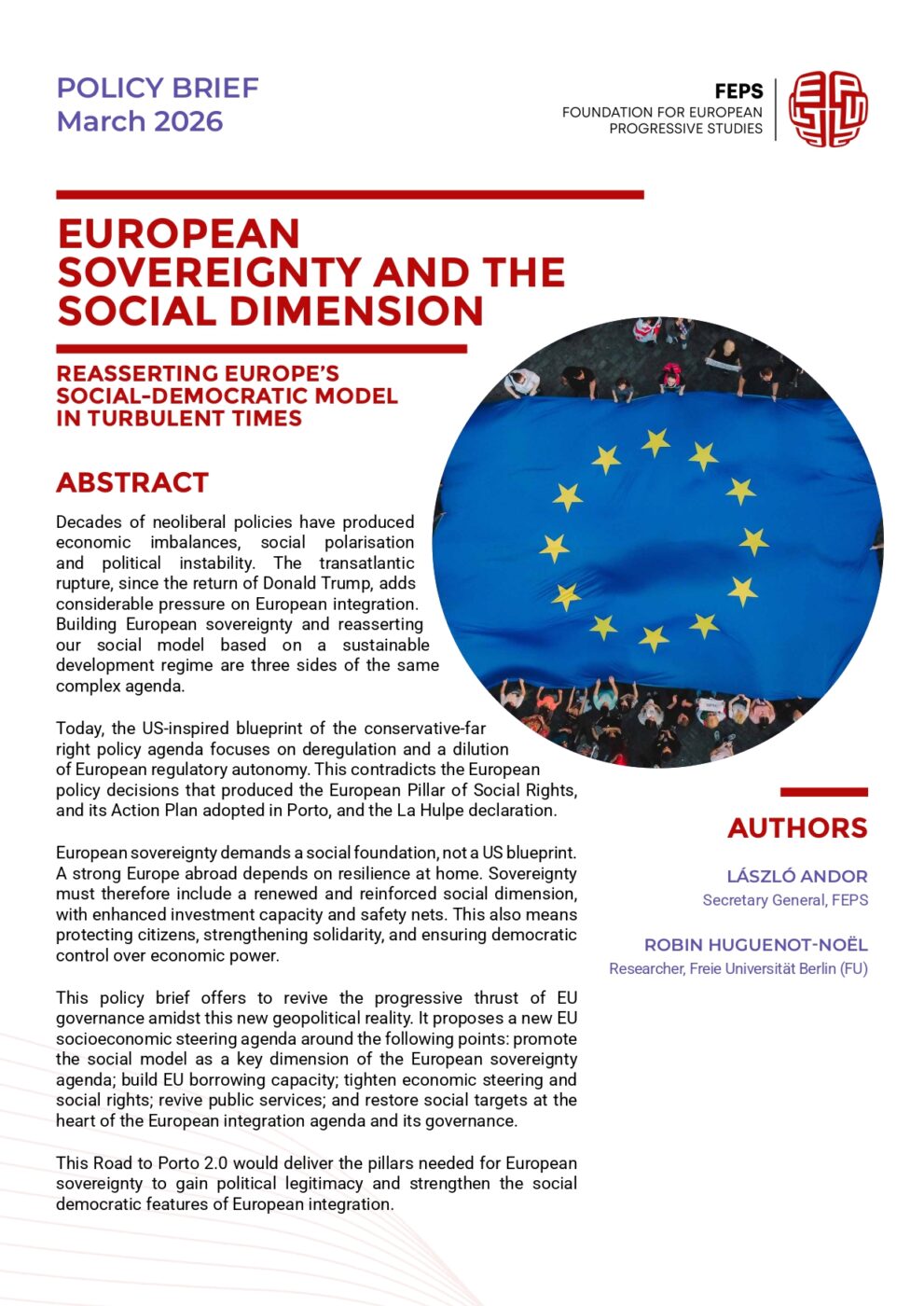 English cover - European sovereignty and the social dimension