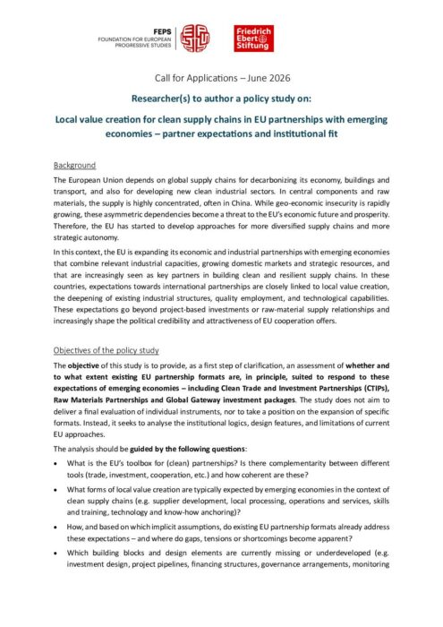 Call for tender - Researcher(s) to author a policy study preview