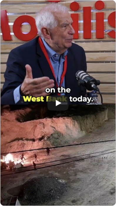 “Why don’t we say clearly that ISRAEL is also VIOLATING international law?” Josep Borrell